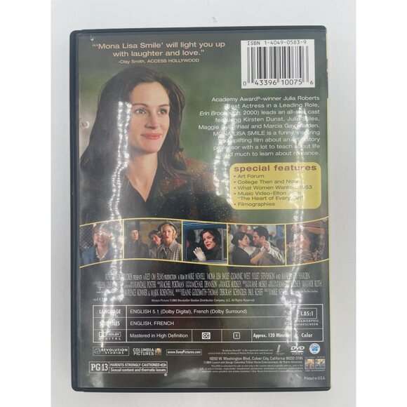 Mona Lisa Smile DVD Movie Starring Julia Roberts Kirsten Dunst Maggie Gyllenhaal - Picture 2 of 3